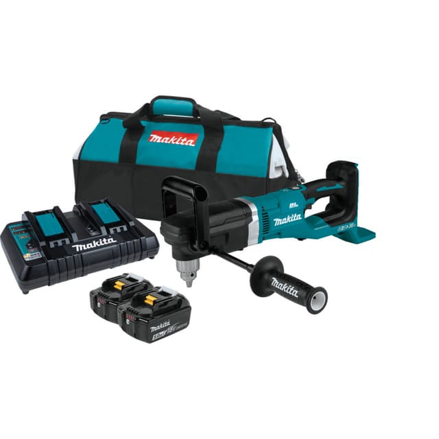 Drill/Driver Right Angle, Cordless, 1/2" Keyless Chuck, 18V LXT 5.0Ah, Brushless Motor, XAD03PT, Makita