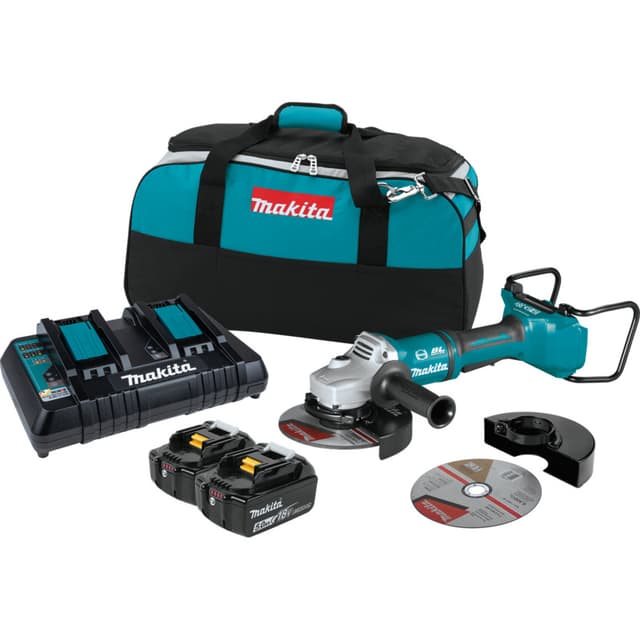 Angle Grinder Kit, Cordless, 18V LXT 5.0Ah, Brushless Motor, XAG12PT1, Makita