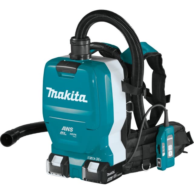 Backpack Dust Collector, Cordless, 36V LXT 5.0Ah, Brushless Motor with AWS, XCV10PTX, Makita