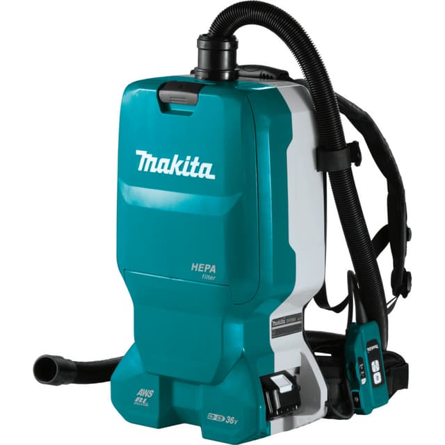 Backpack Dust Collector, Cordless, 36V LXT 5.0Ah, Brushless Motor with AWS, XCV18PTX, Makita