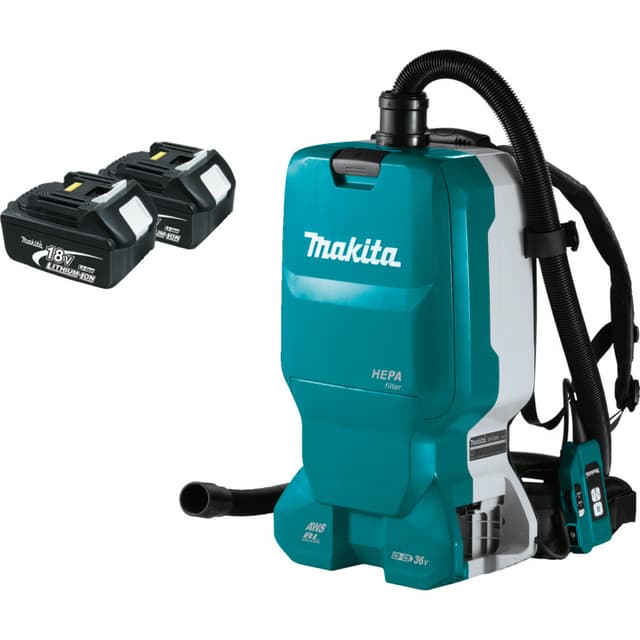 Backpack Dust Collector, Cordless, 36V LXT, Bare Tool, Brushless Motor with AWS, XCV18ZX, Makita