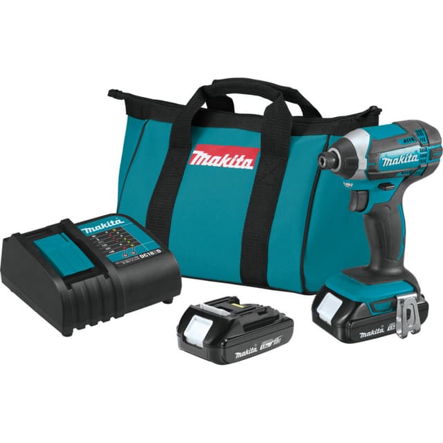Impact Driver, Cordless, 1/4" Hex Drive, 18V LXT 1.5Ah, Brushed Motor, XDT11SY, Makita