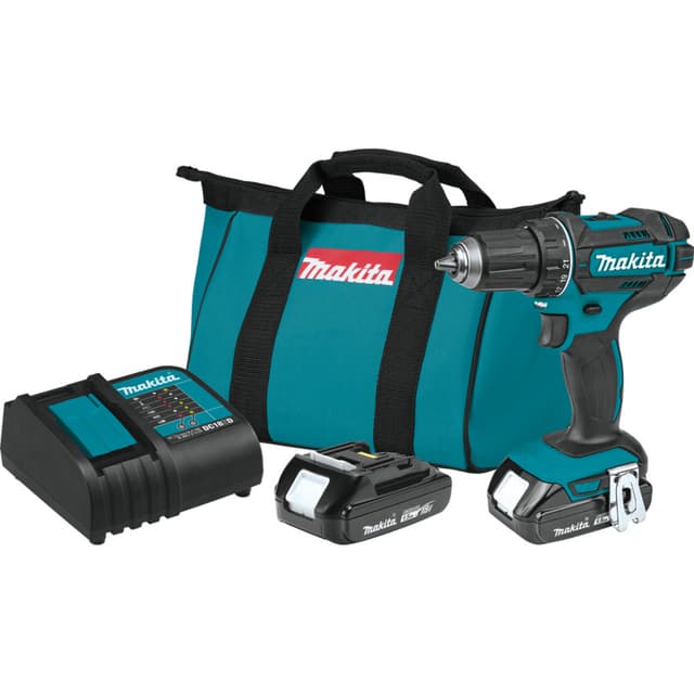 Drill/Driver, Cordless, 1/2" Keyless Chuck, 18V LXT 1.5 Ah, Brushed Motor, XFD10SY, Makita