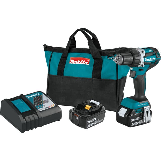 Drill/Driver, Cordless, 1/2" Keyless Chuck, 18V LXT 5.0 Ah, Brushless Motor, XFD12T, Makita