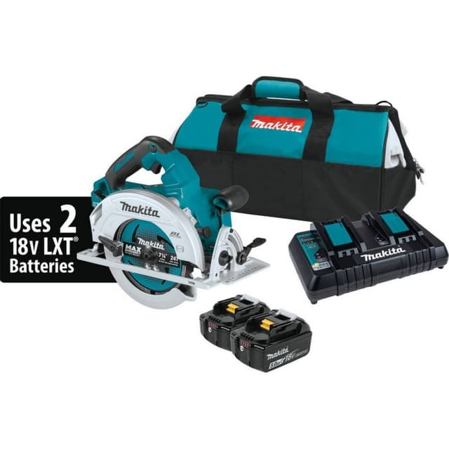 Circular Saw Kit, Cordless, 7-1/4" 16V LXT 5.0Ah, Brushless Motor, XSH06PT, Makita
