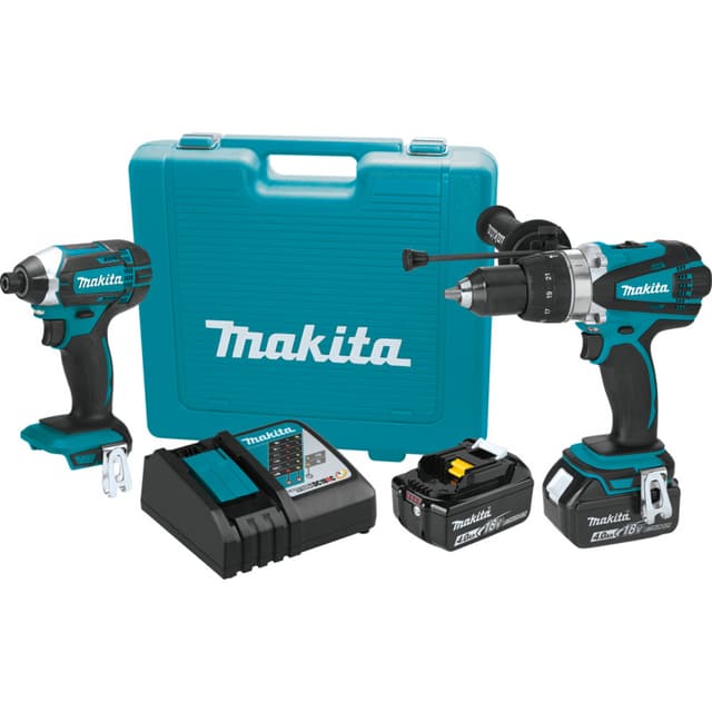 Hammer Drill and Impact 2 Piece Kit, Makita
