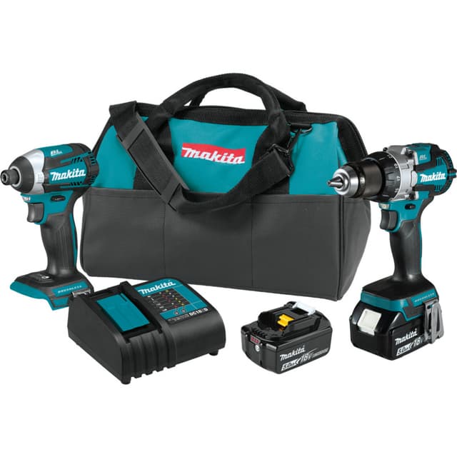Hammer Drill and Impact 2 Piece Kit, Makita