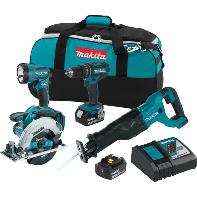 Drill/Driver - Light - Circ Saw - Recip Saw 4 Piece Kit, Makita