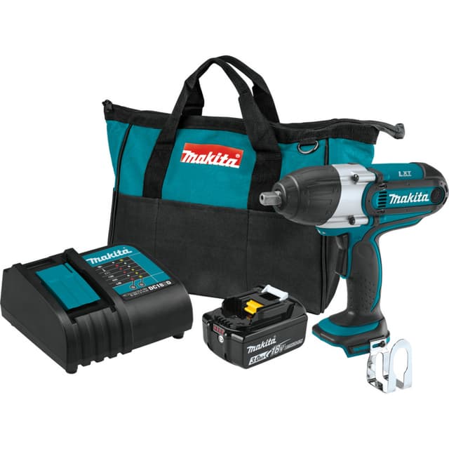Impact Wrench, Cordless, 1/2" Drive, 18V LXT 3.0Ah, 3-Speed Brushless Motor, XWT04S1, Makita