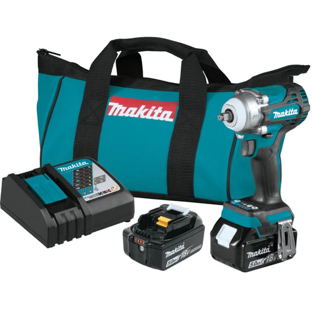 Impact Wrench, Cordless, 3/8" Drive, 18V LXT 5.0Ah, 4-Speed Brushless Motor, XWT16T, Makita