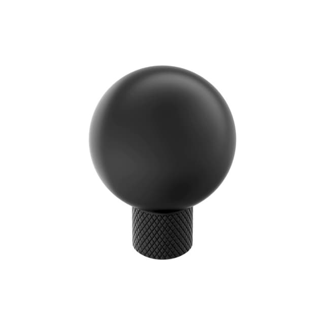 Amerock Collet Series Matte Black 1-1/8 in (29 mm) Diameter Knob, BP37680MB