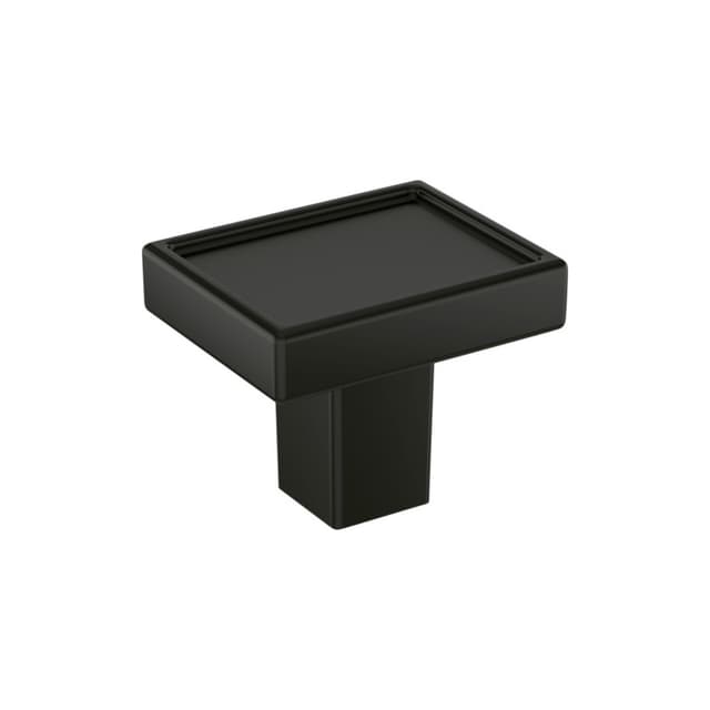 Amerock Rockhurst Series Matte Black 1-1/4 in (32 mm) L x 1 in (25 mm) W Knob, BP37570MB