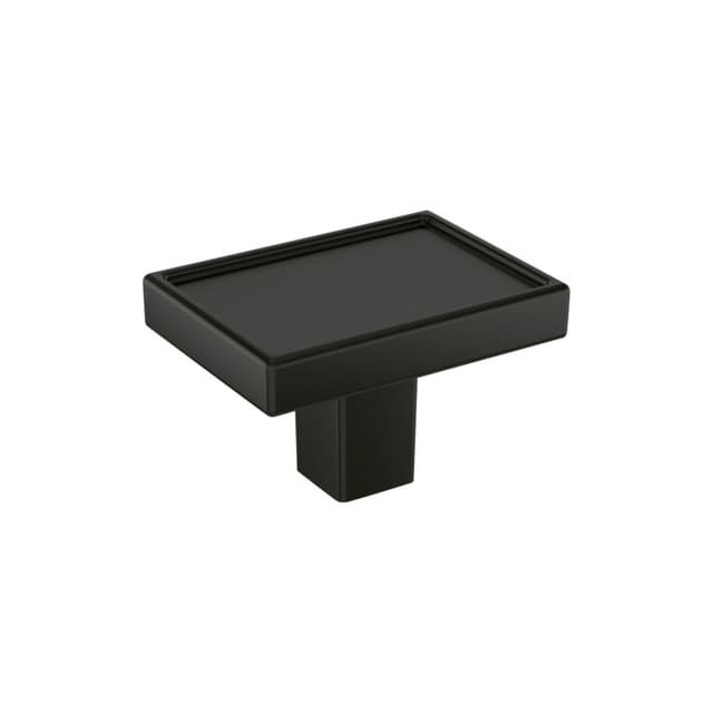 Amerock Rockhurst Series Matte Black 1-5/8 in (41 mm) L x 1-3/16 in (30 mm) W Knob, BP37571MB