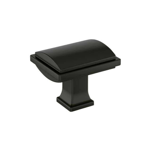 Amerock Townsend Series Matte Black 1-5/16 in (33 mm) L x 1-1/16 in (27 mm) W Knob, BP37520MB