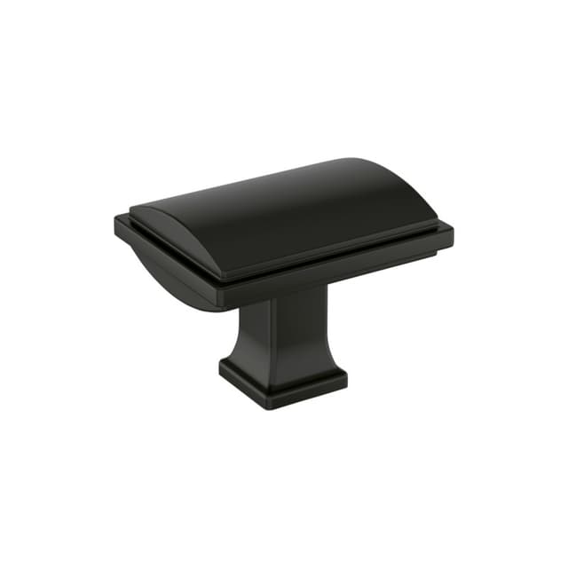 Amerock Townsend Series Matte Black 1-5/8 in (41 mm) L x 1-1/4 in (32 mm) W Knob, BP37521MB