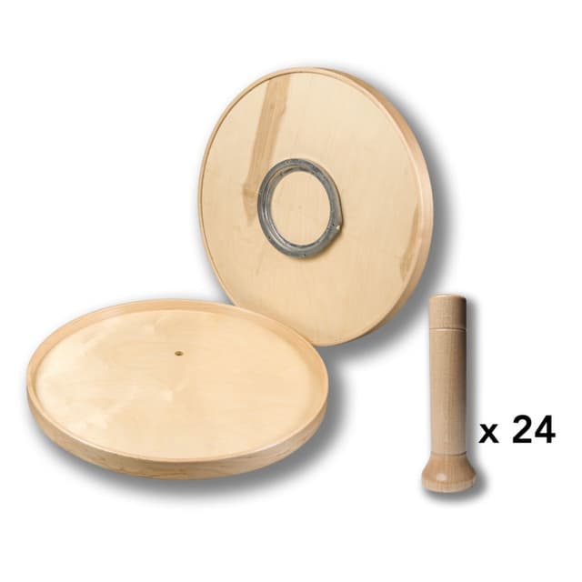 Century Magnum Series, Full Circle Lazy Susan, Pre-Finished, 2-Tray Set With Bearings and Pegs