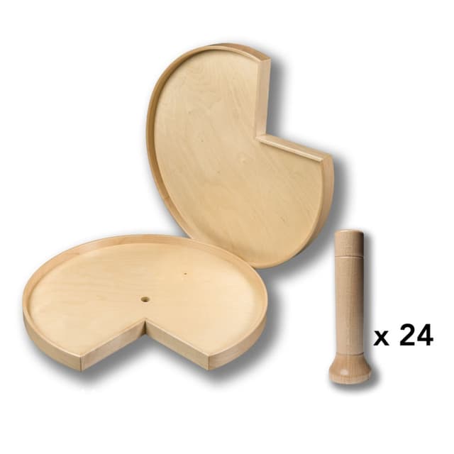 Century Signature PRO Series, Pie Cut Lazy Susan, Pre-Finished, 2-Trays Only and Pegs