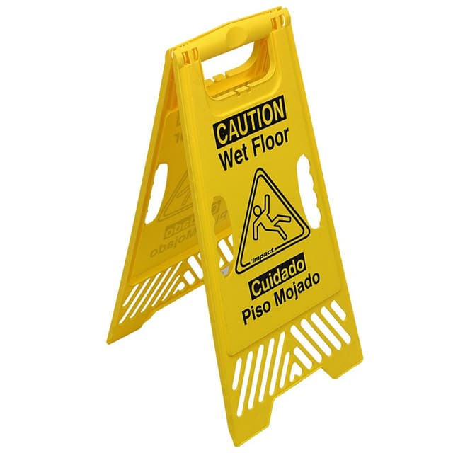 Wet Floor Sign, Standing, Bilingual