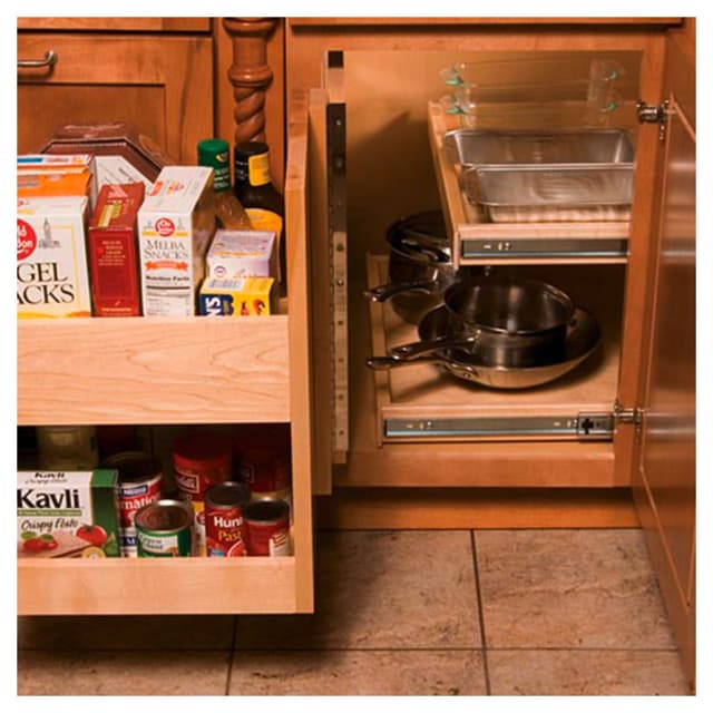 KitchenMate Blind Corner Caddy with Swing-Out Motion Maple Omega National