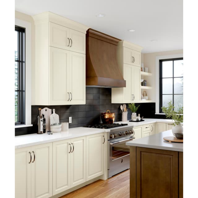 Waterfall 42" Wide Wood Range Hood, Broan Compatible Liner, Omega National