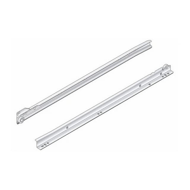 Pro Value Series 3/4 Extension Self-Close Epoxy Coated Euro Slide PRO 50, Unhanded Side Mount White