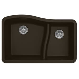 Karran 32"W x 21"D Quartz Double 60/40 Bowl Undermount Sink - QU-630