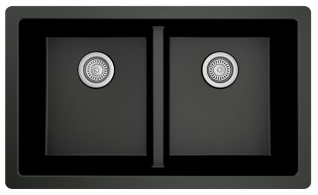 Karran QU-810 32"W x 19-1/2"D Quartz Double 50/50 Bowl Undermount Sink