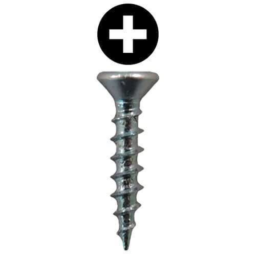Quickscrews #6 Flat Head Hinge and Drawer Slide Installation Screw Phillips Drive - Sharp Point Coarse Thread Zinc