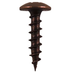 Quickscrews #6 Truss Head Hinge and Drawer Slide Installation Screw Phillips Drive - Sharp Point Coarse Thread Antique Brass