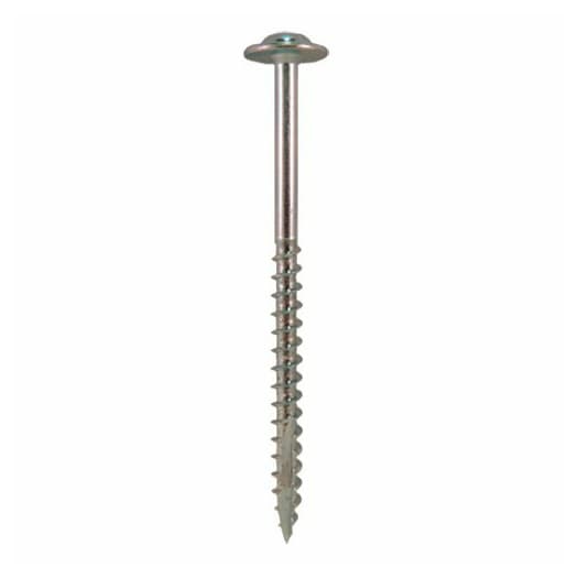 Quickscrews #10 x 3-1/2" Washer Head Installation Screw Phillips/Square Drive - Double Auger Point Coarse Thread Zinc, 7936 - 1000/Box