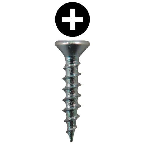 Quickscrews #7 Flat Head Hinge and Drawer Slide Installation Screw Phillips Drive - Sharp Point Coarse Thread Nickel