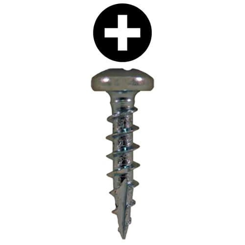 Quickscrews #8 Pan Head Hinge and Drawer Slide Installation Screw Phillips Drive - Type 17 Auger Point Coarse Thread Zinc