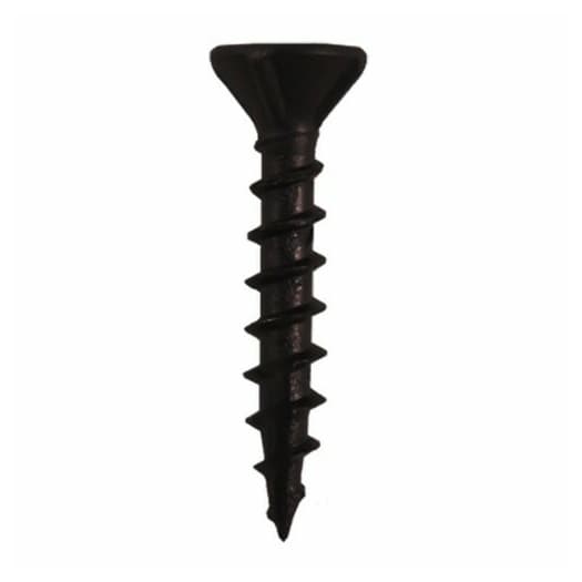 Quickscrews #8 x 1" Flat Head Assembly Screw Square Drive - Type 17 Auger Point Coarse Thread Black, 11946 - 11000/Box