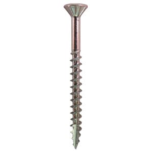Quickscrews #8 x 2-1/4" Flat Head Assembly Screw Square Drive - Type 17 Auger Point Coarse Thread Zinc, 12619 - 3000/Box