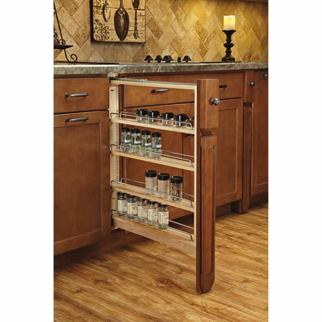 Rev-A-Shelf 432 Maple 4-Shelf Base Cabinet Fillers with Soft-Close Slides