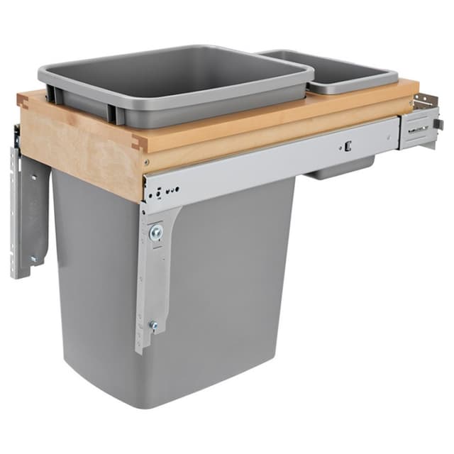 4WCTM-BBSCDM Series Single Bin Top Mount Waste Container for 12" Cabinets, Rev-A-Shelf