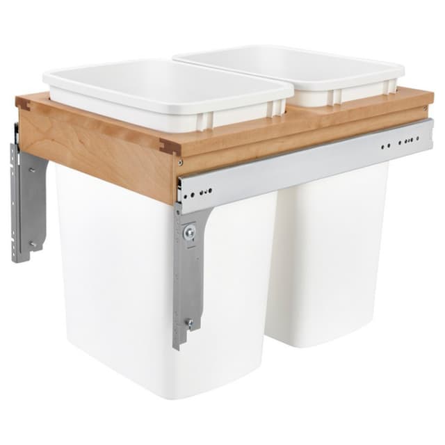 4WCTM-18DM2-419-FL Series Top Double Bin Mount Waste Container, Rev-A-Shelf