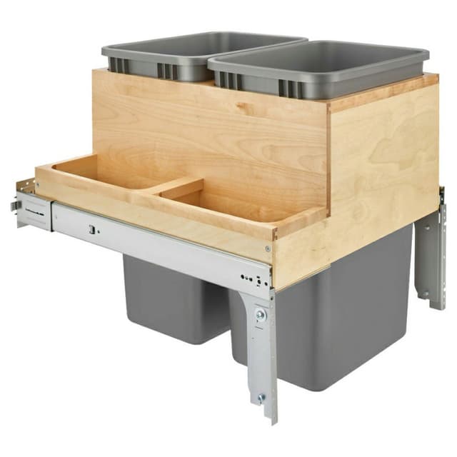4WCTM-BBSCDM Series Double Bin Top Mount Waste Container for 24" Cabinets, Rev-A-Shelf