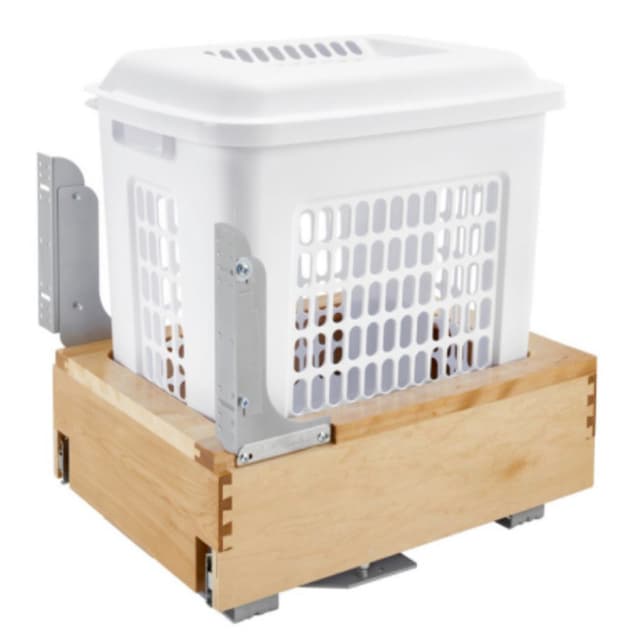 Bottom Mount Wood Hamper Pullout, Rev-A-Shelf