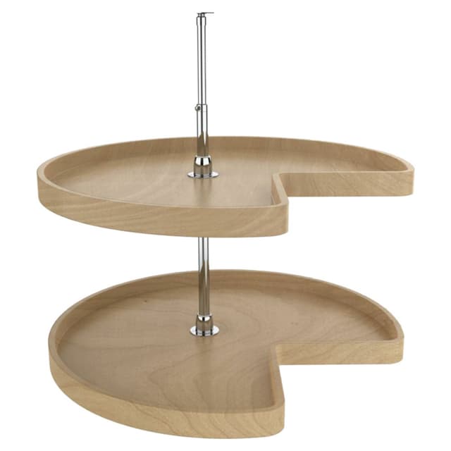 Rev-A-Shelf 4WLS-472 Series Wood Kidney Shape Lazy Susan, 2 Tray Set with Hardware