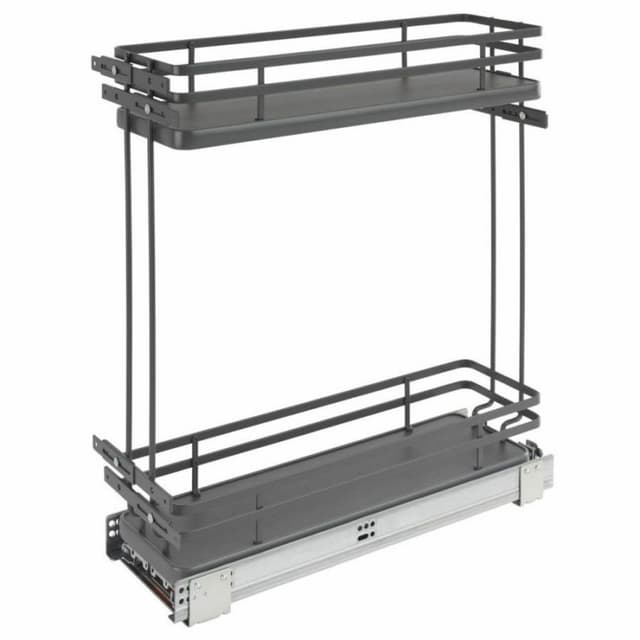Rev-A-Shelf 5322 Fog 2-Shelf Base Cabinet Pullout Organizer with Soft-Close Slides