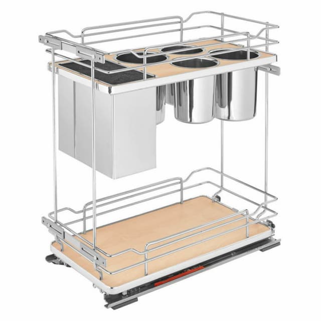Rev-A-Shelf 5322KB Maple 2-Shelf Base Cabinet Pullout Organizer with Soft-Close Slides