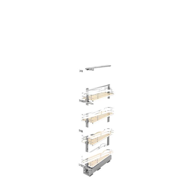 5350 Solid Bottom Maple Pantry Pullout with Soft-Close for Full-Access Cabinets, Rev-A-Shelf