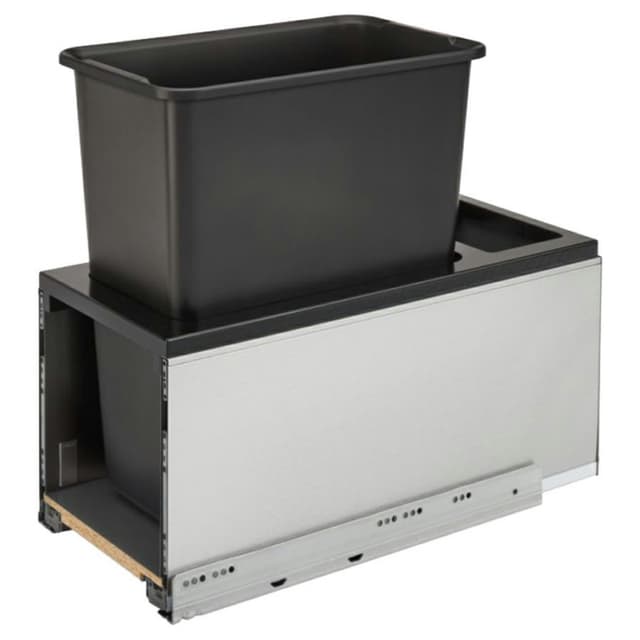 Rev-A-Shelf 5LB Series Single Bottom Mount Waste Pullout with Soft-close Full extension Slides