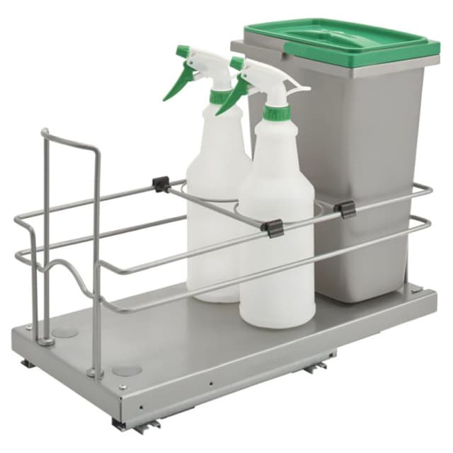 Rev-A-Shelf 5SBWCC Series Bottom Mount Waste Pullout with Soft-close Full extension Slides