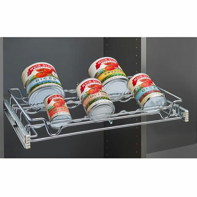 Sidelines 5WSCR Chrome 1-Shelf Sliding Spice and Can Rack with Standard Slides