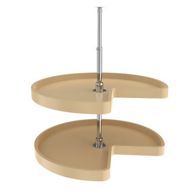 Rev-A-Shelf 6472 Series Polymer Kidney Shape Lazy Susan, 2 Tray Set with Hardware, Bulk Pack of 5 Sets