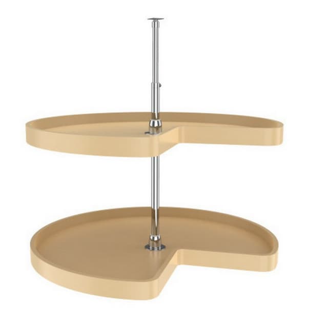 Rev-A-Shelf 6472 Series Polymer Kidney Shape Lazy Susan, 2 Tray Set with Hardware, Bulk Pack of 6 Sets