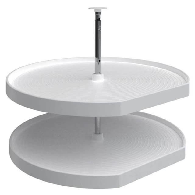 Rev-A-Shelf LD-2262 Series Polymer D-Shape Lazy Susan, 2 Tray Set with Hardware