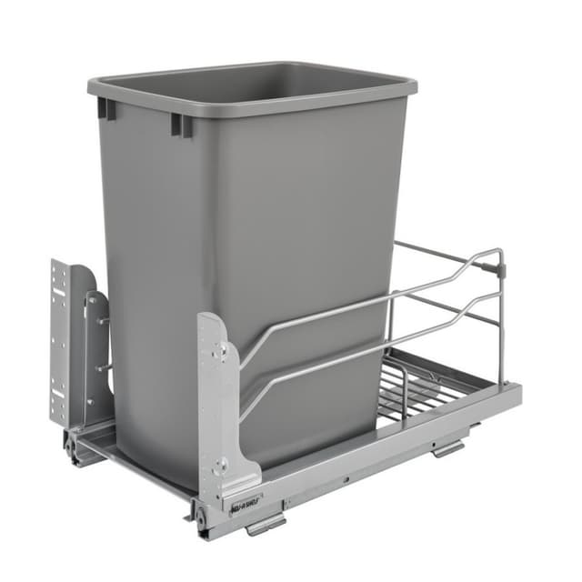 53WC Series Single 35 Quart Bin Bottom Mount Waste Container with Soft-Close, Steel, Rev-A-Shelf